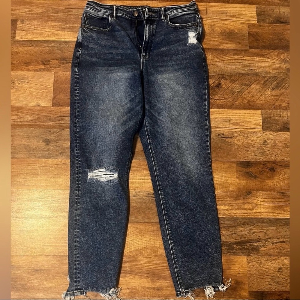 American Eagle Outfitters Dark Blue Distressed Jeans